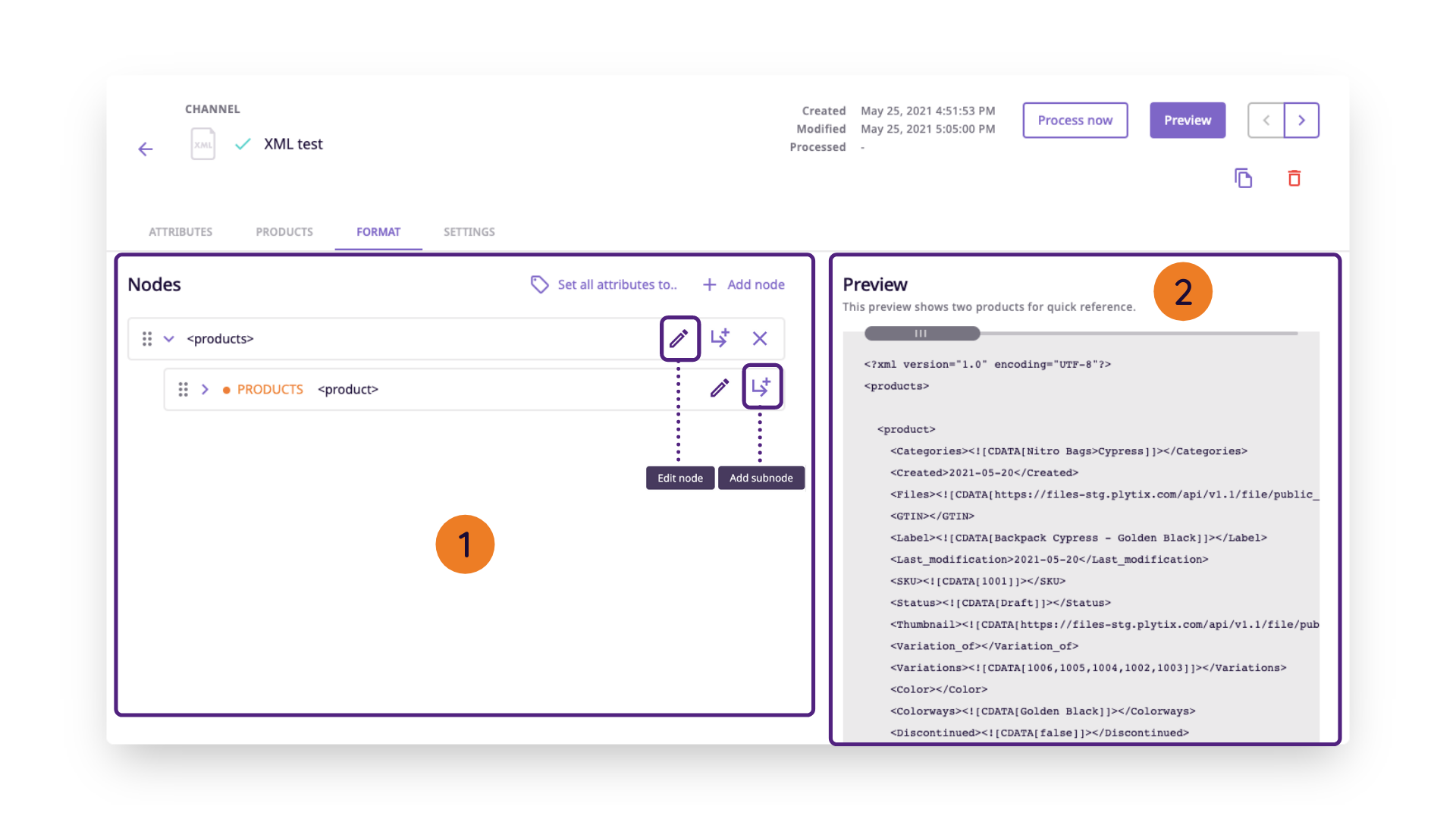 Defining the Data Format For XML Channels